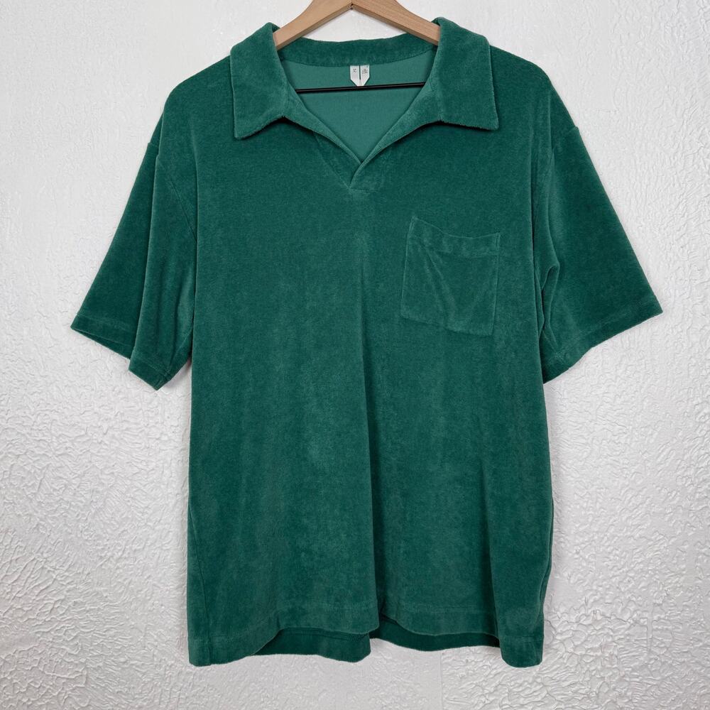 Arket Men's Terry Towelling Short Sleeve Polo Shirt Size XL